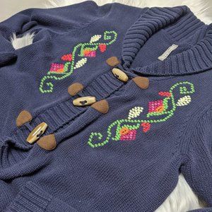 Hanna Andersson Long Embroidered Floral Cardigan